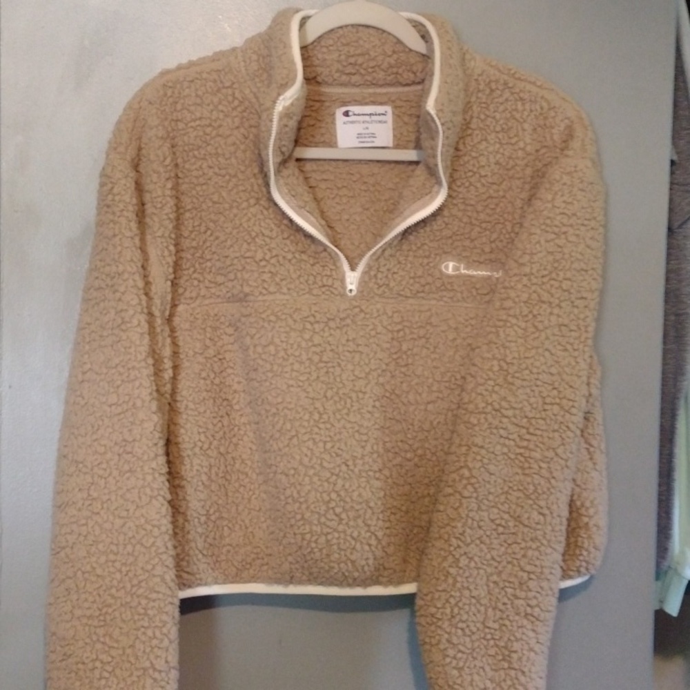 CHAMPION Teddy cropped hoodie size large